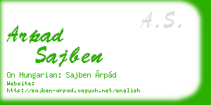 arpad sajben business card